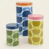 Orla Kiely Block Flower Set Of 3 Nesting Canisters -Home Furnishings Store 148413 orla kiely block flower set of 3 nesting canisters 1