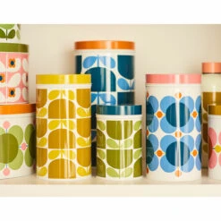 Orla Kiely Block Flower Set Of 3 Nesting Canisters -Home Furnishings Store 148413 orla kiely block flower set of 3 nesting canisters ls