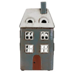 Shudehill Village Pottery Tall Grey House Tealight Holder -Home Furnishings Store 288252 shudehill village pottery tall grey house tealight holder 2