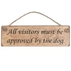 Austin Sloan ‘Approved By The Dog’ Natural Wooden Sign