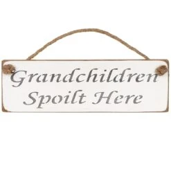 Austin Sloan ‘Grandchildren Spoilt Here’ White Wooden Sign