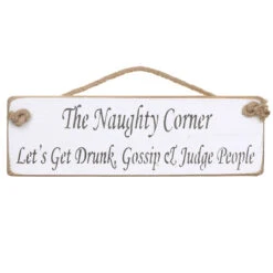 Austin Sloan ‘The Naughty Corner’ Natural Wooden Sign
