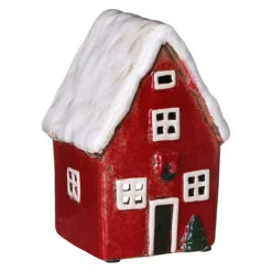 Shudehill Village Pottery Red Christmas House Tealight Holder -Home Furnishings Store 310800 shudehill village pottery red christmas house tealight holder 1