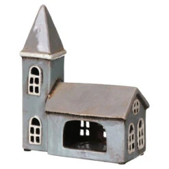 Shudehill Village Pottery Large Grey Church Tealight Holder -Home Furnishings Store 320020 shudehill village pottery large grey church tealight holder 3