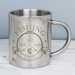 Personalised Fishing Club Stainless Steel Mug -Home Furnishings Store 4004163 pmc personalised fishing club stainless steel mug 3