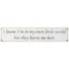 Austin Sloan ‘I'm In My Own Little World’ Long White Wooden Sign