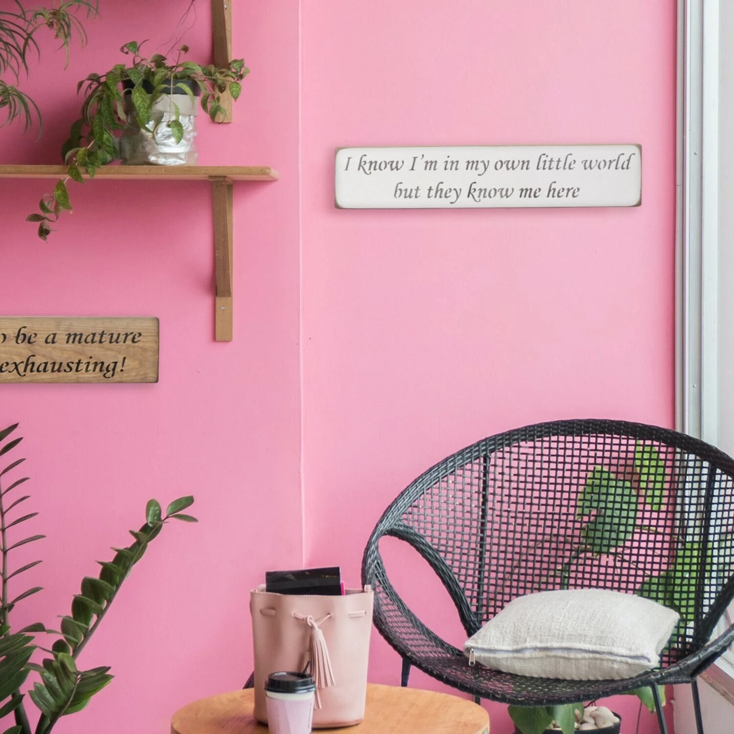 Austin Sloan ‘I'm In My Own Little World’ Long White Wooden Sign 4 Austin Sloan ‘I'm In My Own Little World’ Long White Wooden Sign - Image 2