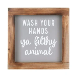 Langs ‘Wash Your Hands’ Framed Wooden Plaque -Home Furnishings Store 8ba425 langs wash your hands framed wooden plaque 1