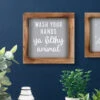 Langs ‘Wash Your Hands’ Framed Wooden Plaque -Home Furnishings Store 8ba425 langs wash your hands framed wooden plaque lifestyle 1