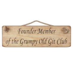 Austin Sloan ‘Grumpy Old Git Club’ Natural Wooden Sign