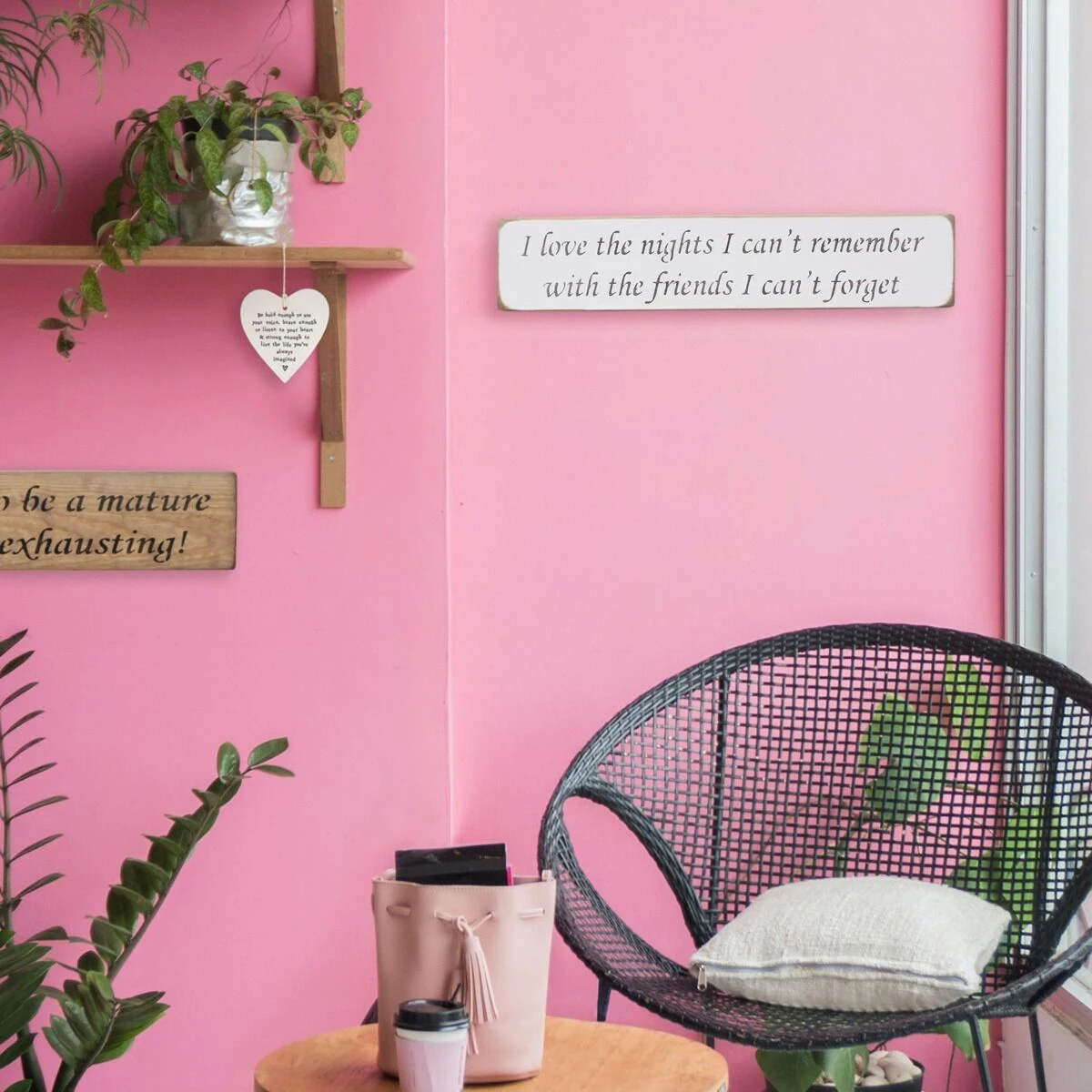 Austin Sloan ‘I Love The Nights I Can’t Remember’ Long White Wooden Sign 4 Austin Sloan ‘I Love The Nights I Can’t Remember’ Long White Wooden Sign - Image 2