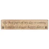 Austin Sloan ‘Doggie Happy Dance’ Long Natural Wooden Sign 1 Austin Sloan ‘Doggie Happy Dance’ Long Natural Wooden Sign -Home Furnishings Store austin sloan 45tbstdycmhdoggyhn doggie happy dance long sign 1