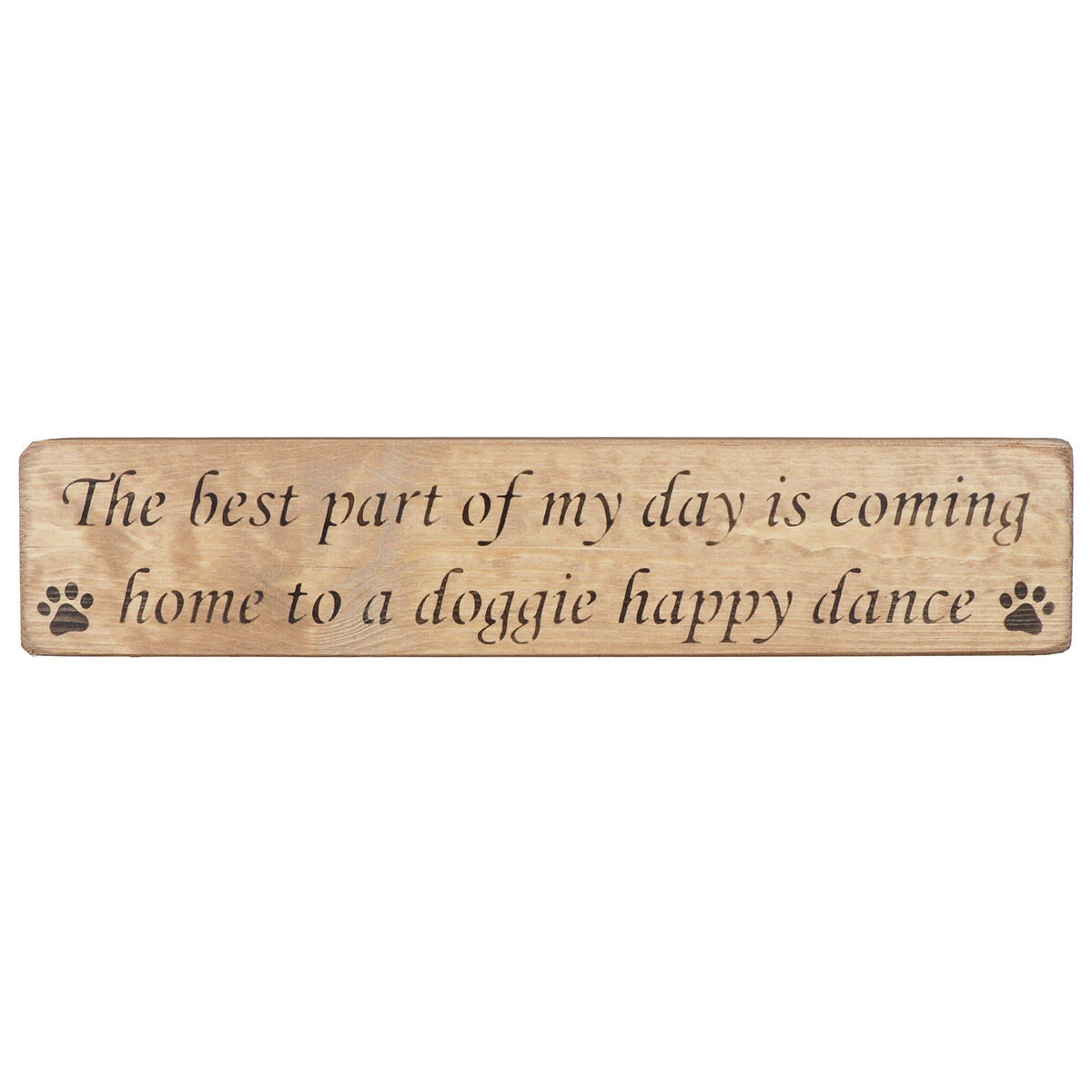 Austin Sloan ‘Doggie Happy Dance’ Long Natural Wooden Sign 3 Austin Sloan ‘Doggie Happy Dance’ Long Natural Wooden Sign