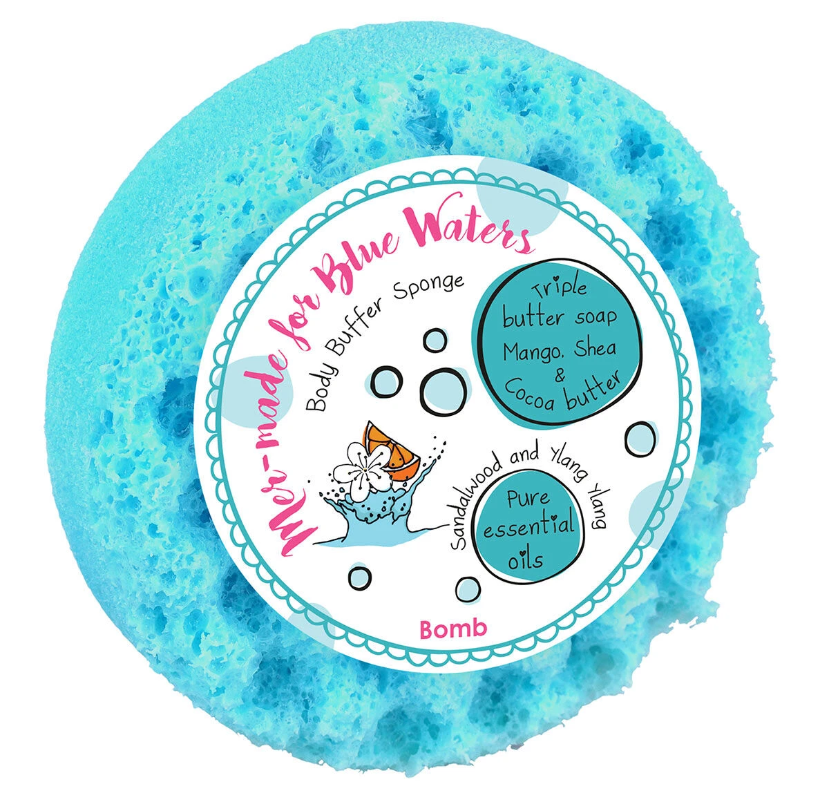 Bomb Cosmetics Mer-Made For Blue Waters Body Buffer 200g Shower Soap 3 Bomb Cosmetics Mer-Made For Blue Waters Body Buffer 200g Shower Soap
