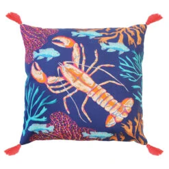 House Of Disaster Coral Lobster Cushion