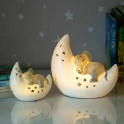 House Of Disaster Small LED Elephant And Moon Light -Home Furnishings Store disaster designs elephant lamp group shot 1