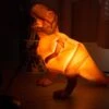 House Of Disaster Large Orange Dinosaur Origami Lamp -Home Furnishings Store disasterdesigns lampdinoora origamilamp orange dinosaur 02