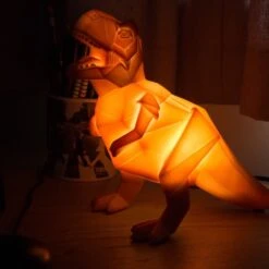 House Of Disaster Large Orange Dinosaur Origami Lamp