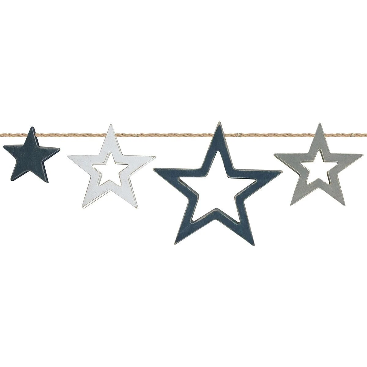 East Of India Navy And Grey 2 Metre Star Bunting 4 East Of India Navy And Grey 2 Metre Star Bunting - Image 2