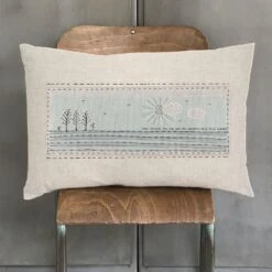 East Of India ‘Look Towards The Sun’ Embroidered Cushion