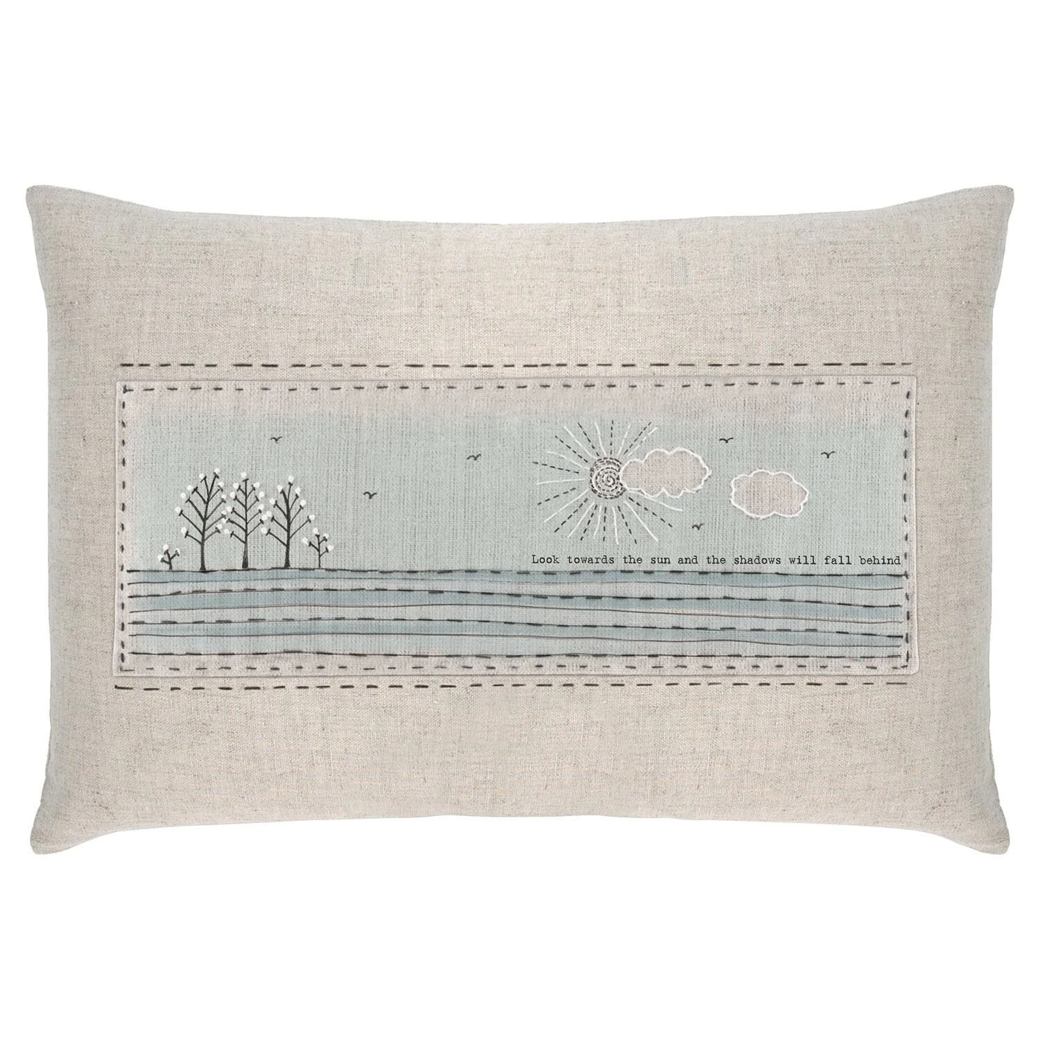 East Of India ‘Look Towards The Sun’ Embroidered Cushion 4 East Of India ‘Look Towards The Sun’ Embroidered Cushion - Image 2