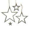 East Of India Grey Hanging Outline Star Set -Home Furnishings Store east of india 535 grey hanging outline star set 1