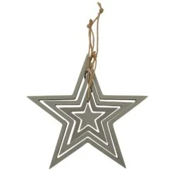 East Of India Grey Hanging Outline Star Set -Home Furnishings Store east of india 535 grey hanging outline star set 2