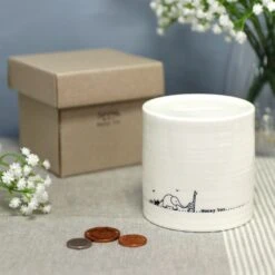 East Of India Nursery Animals Porcelain Money Box