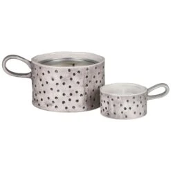 East Of India Dimpled Spot Handled Candle Holder -Home Furnishings Store east of india 7141 dimpled spots candle holder 4