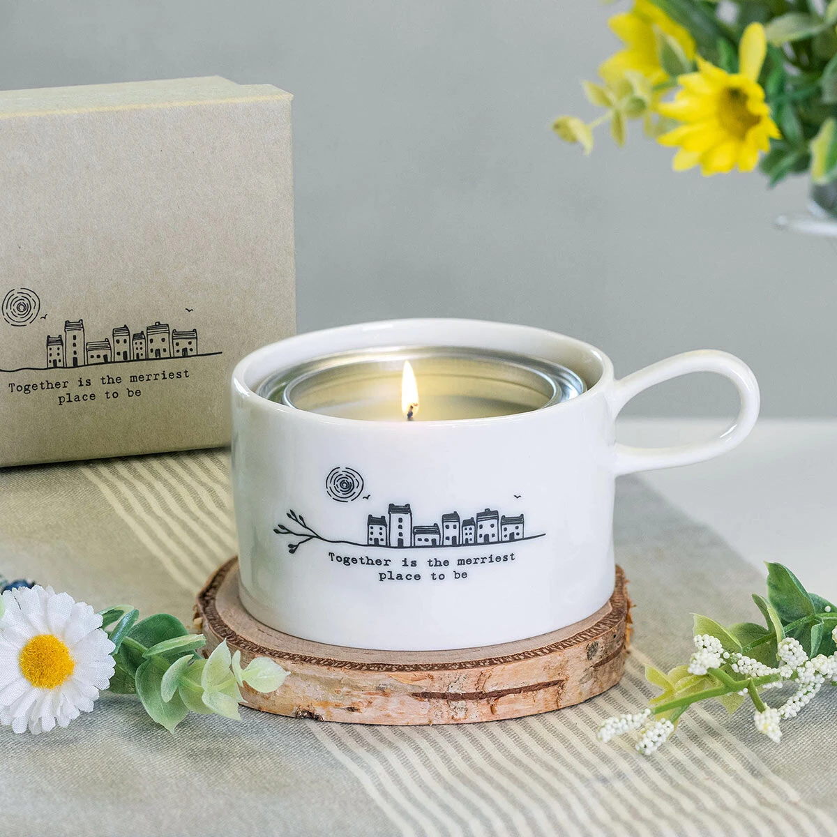 East Of India ‘Together Merriest’ Handled Candle Holder 3 East Of India ‘Together Merriest’ Handled Candle Holder