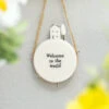 East Of India ‘Welcome To The World’ Circle Porcelain Hanger -Home Furnishings Store east of india eoi 6582 welcome to the world circle porcelain hanger lifestyle