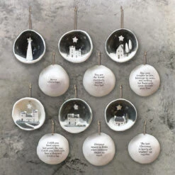 East Of India 'May Your Troubles' Half Porcelain Bauble 9 East Of India 'May Your Troubles' Half Porcelain Bauble -Home Furnishings Store east of india eoi jesus mary joseph half porcelain bauble 4 2