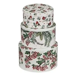 Emma Bridgewater Christmas Set Of Three Round Cake Tins