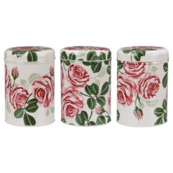 Emma Bridgewater Pink Rose Set Of Three Round Caddies
