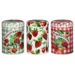Emma Bridgewater Fruits Strawberries Set Of Three Round Caddies -Home Furnishings Store elite emma bridgewater str2900 strawberries set of three round caddies 3 copy
