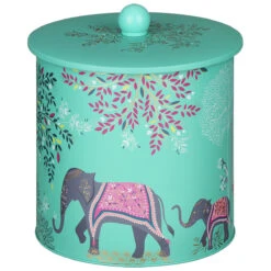 Sara Miller Green Elephant Oasis Biscuit Barrel