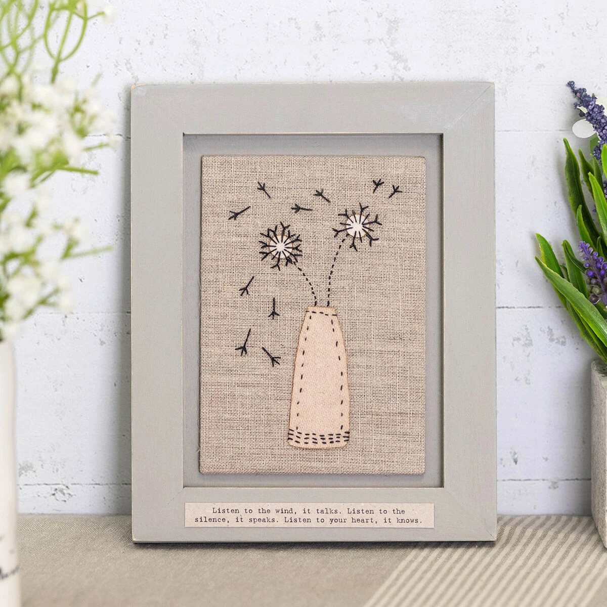 East Of India Embroidered ‘Listen To The Wind’ Frame 3 East Of India Embroidered ‘Listen To The Wind’ Frame