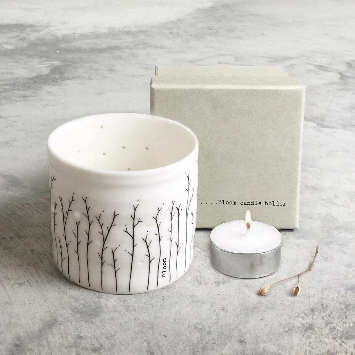 East Of India ‘Sprig’ Tea Light Holder 5 East Of India ‘Sprig’ Tea Light Holder - Image 3