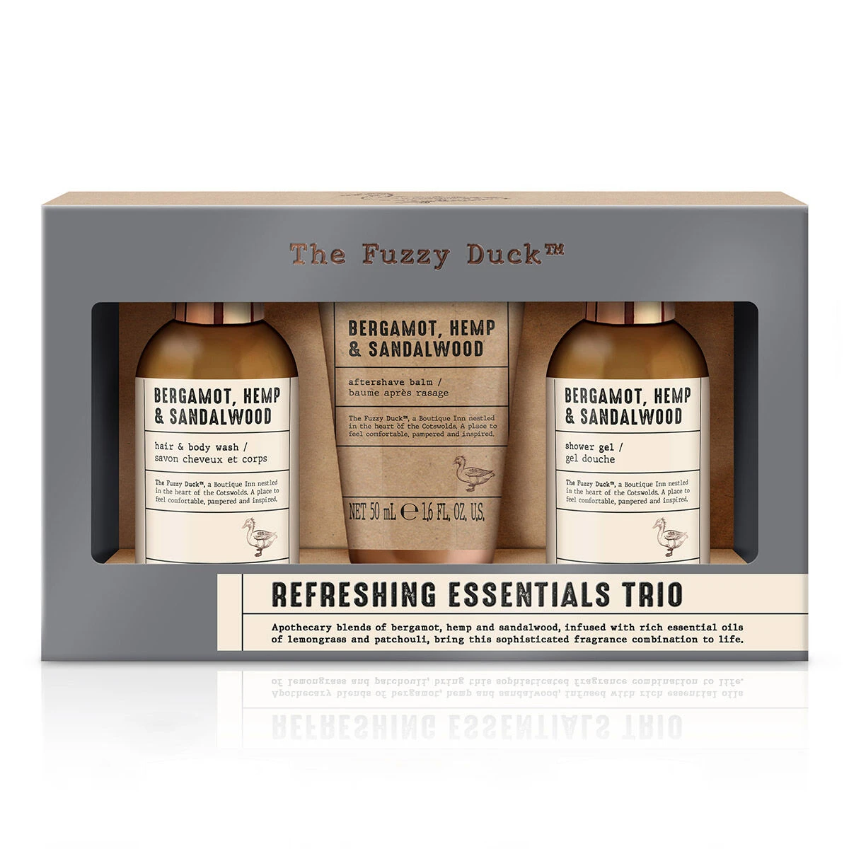 Baylis & Harding The Fuzzy Duck Bergamot, Hemp & Sandalwood Men's Trio Gift Set 3 Baylis & Harding The Fuzzy Duck Bergamot, Hemp & Sandalwood Men's Trio Gift Set