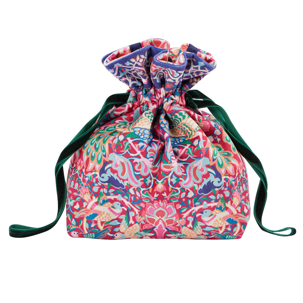 William Morris Peacock & Bird Velvet Hand Care Pouch 4 William Morris Peacock & Bird Velvet Hand Care Pouch - Image 2