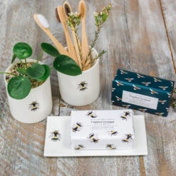 Toasted Crumpet ‘Bumblebee’ Rectangular Soap Dish -Home Furnishings Store fsd04 toasted crumpet bumblebee rectangular soap dish 3