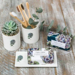 Toasted Crumpet ‘Hydrangea’ Rectangular Soap Dish 11 Toasted Crumpet ‘Hydrangea’ Rectangular Soap Dish -Home Furnishings Store fsd16 toasted crumpet hydrangea rectangular soap dish 3