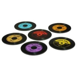 Vinyl Record Coasters - Set Of Six -Home Furnishings Store joe davies 287555 set of six glass vinyl record coasters 3
