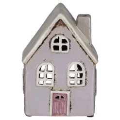 Shudehill Village Pottery Pale Grey House Tealight Holder -Home Furnishings Store joe davies 320041 pale grey house tealight holder 1