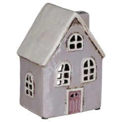 Shudehill Village Pottery Pale Grey House Tealight Holder -Home Furnishings Store joe davies 320041 pale grey house tealight holder 2