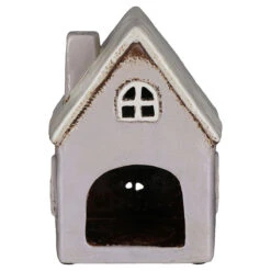 Shudehill Village Pottery Pale Grey House Tealight Holder -Home Furnishings Store joe davies 320041 pale grey house tealight holder 3