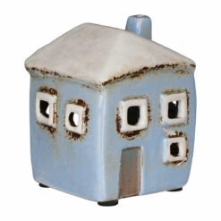 Shudehill Village Pottery Square Pale Blue House Mini Tealight Holder -Home Furnishings Store joe davies 331050 shudehill village pottery square pale blue house mini tealight holder 2