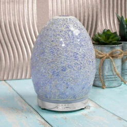 Desire Lilac Mosaic Egg Colour Changing Aroma Humidifier -Home Furnishings Store lesser and pavey lp47488 desire lilac mosaic humidifier lifestyle 2