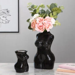 Desire Black Body Torso Vase -Home Furnishings Store lesser and pavey lp48225 black body torso vase lifestyle copy heal 1 1