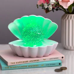 White Glitter Pearl Seashell Colour Changing Mood Light 15 White Glitter Pearl Seashell Colour Changing Mood Light -Home Furnishings Store lesser and pavey lp49420 white seashell light 5